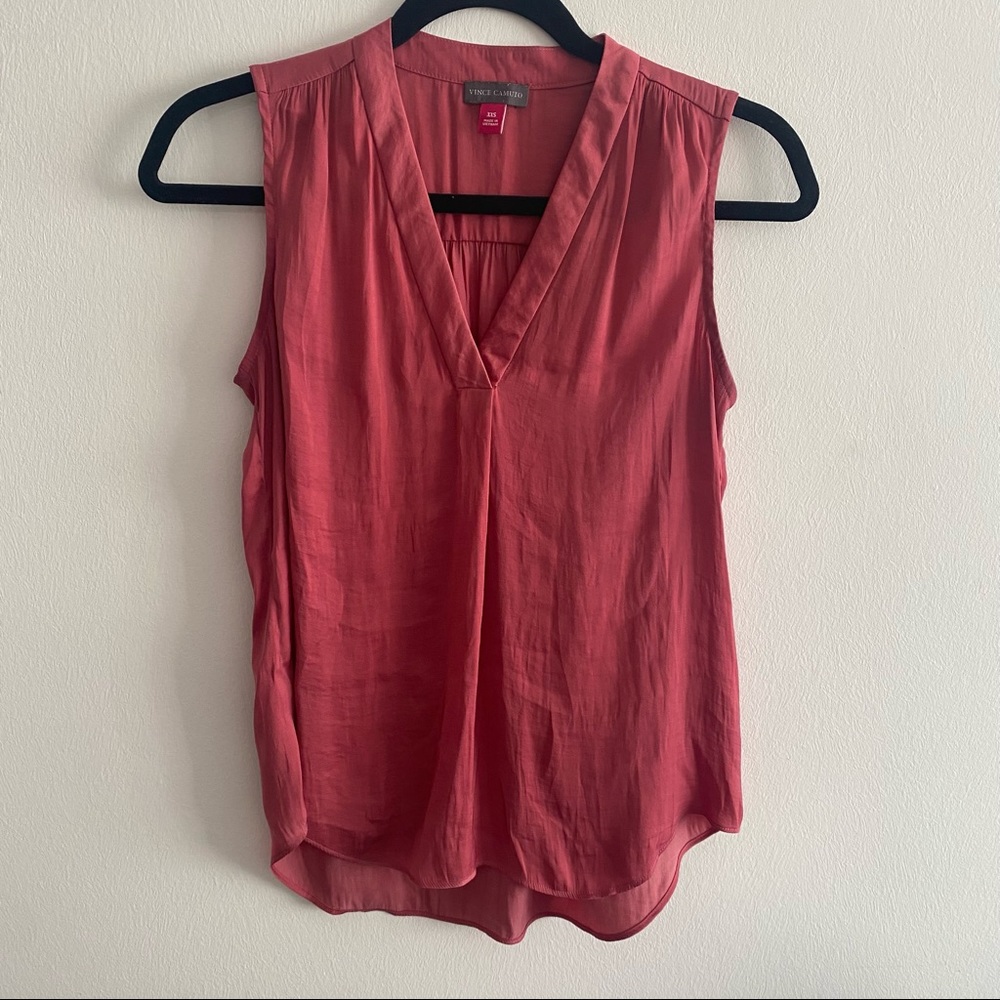 Vince Camuto Rumpled Satin Blouse XXS